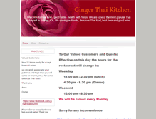 Tablet Screenshot of gingerthaikitchen.com
